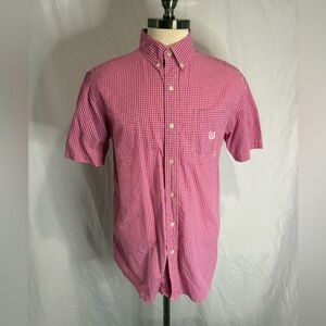 Chaps Red Checkered Casual Button Down Shirt
